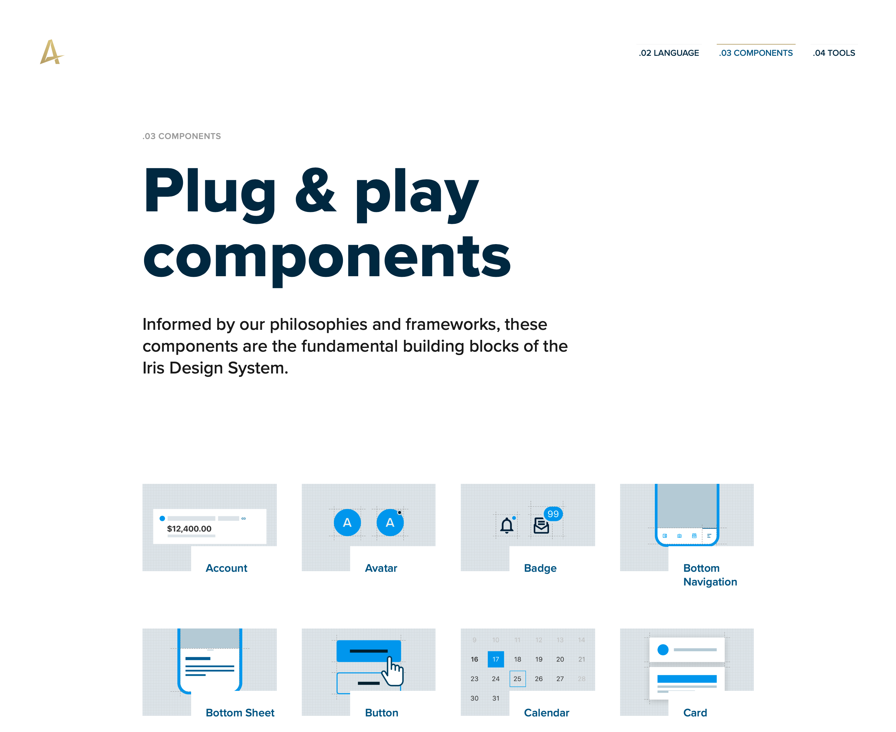 Component documentation landing page