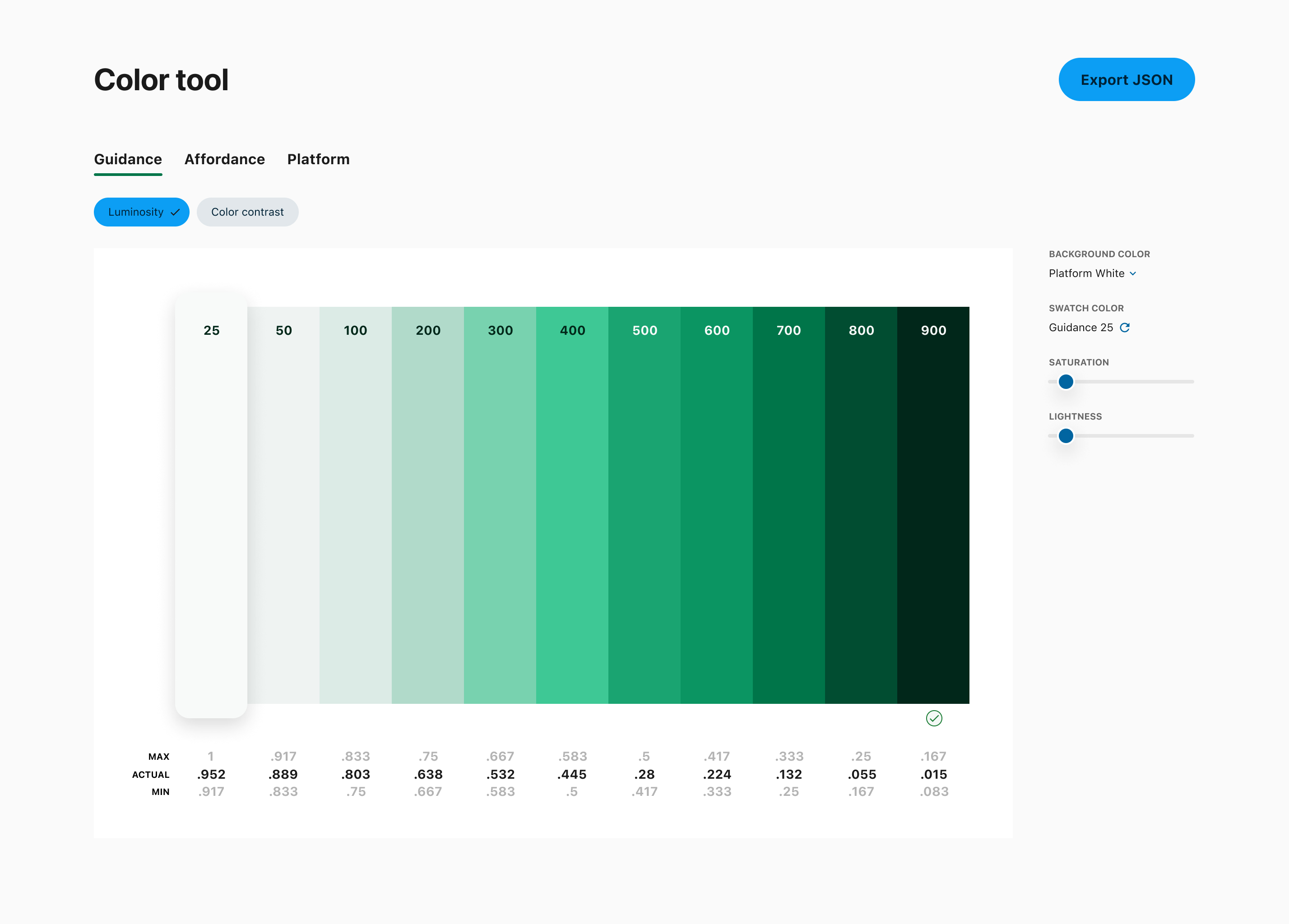 UI sliders for fine-tuning color ramp steps