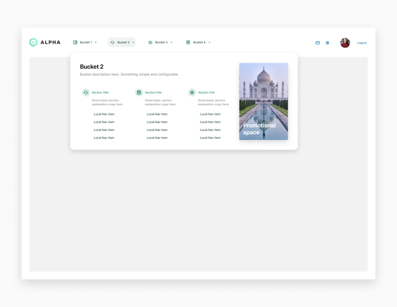 Desktop navigation bucket concept