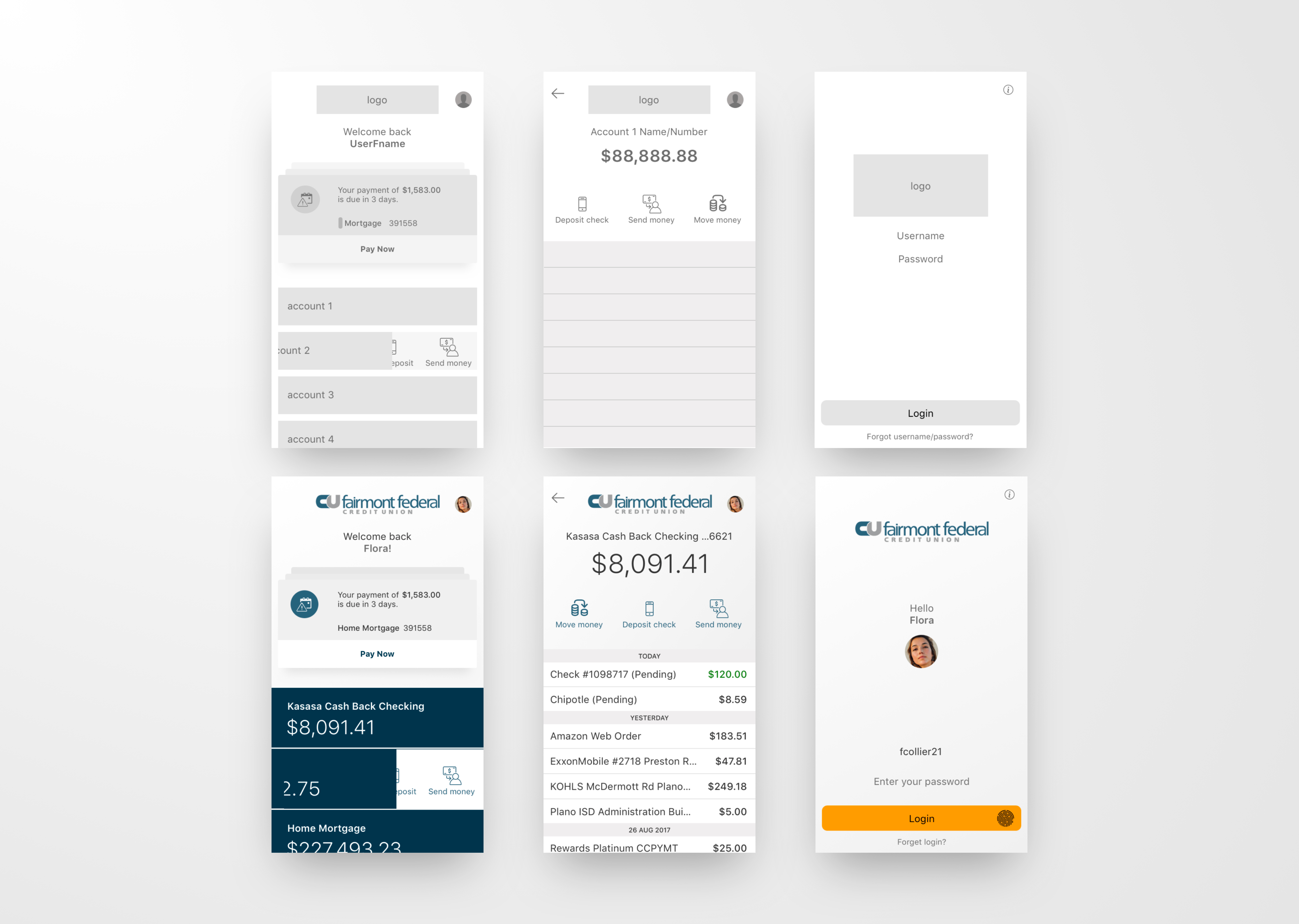 Wireframe to high fidelity with client branding applied
