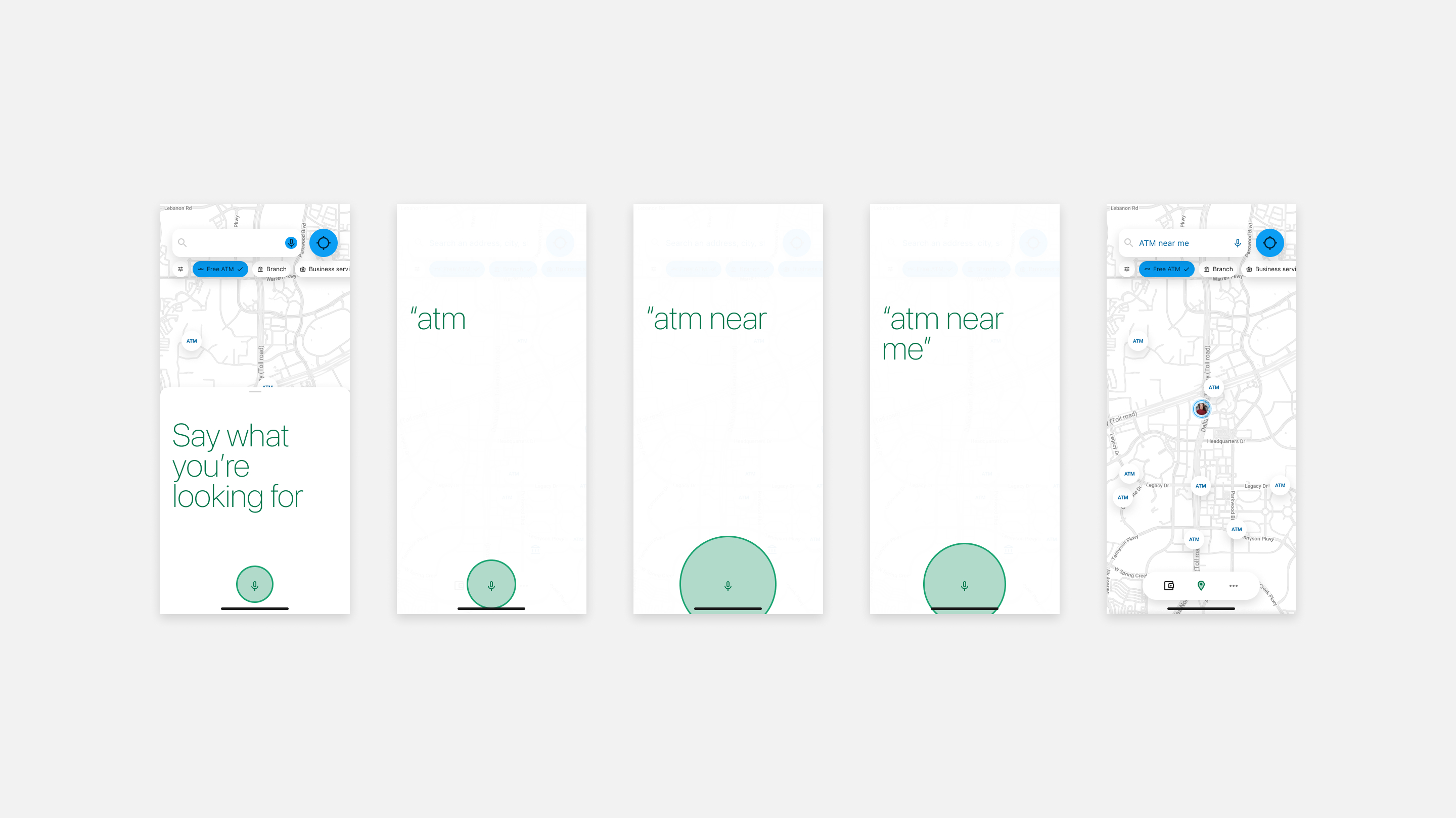 Voice search for branch and ATM locations